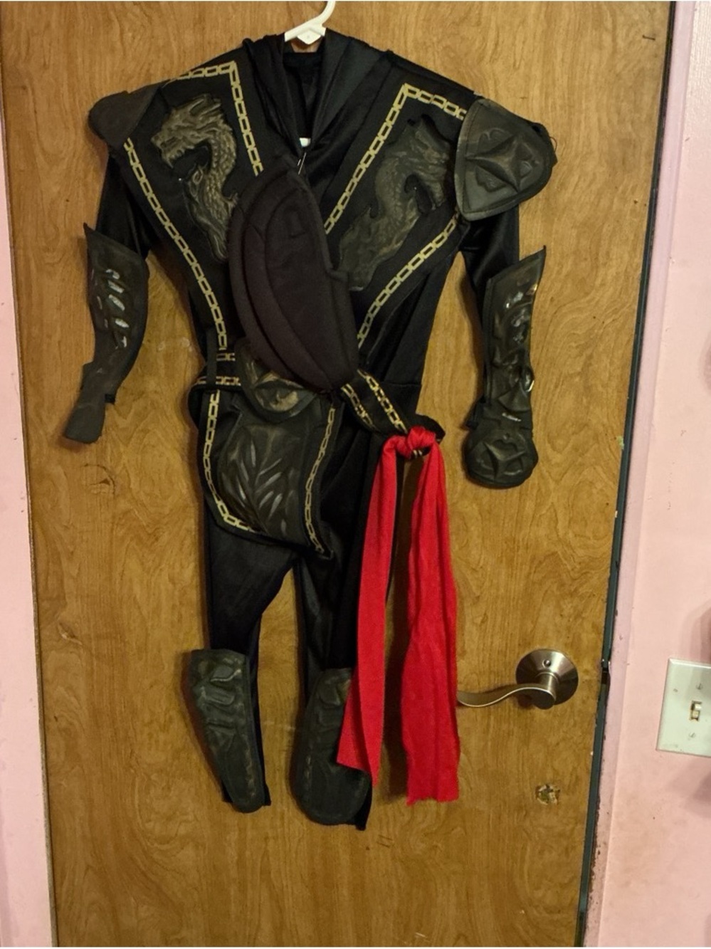 Target Gold Dragon Black Ninja Dragon Costume with Red Sash